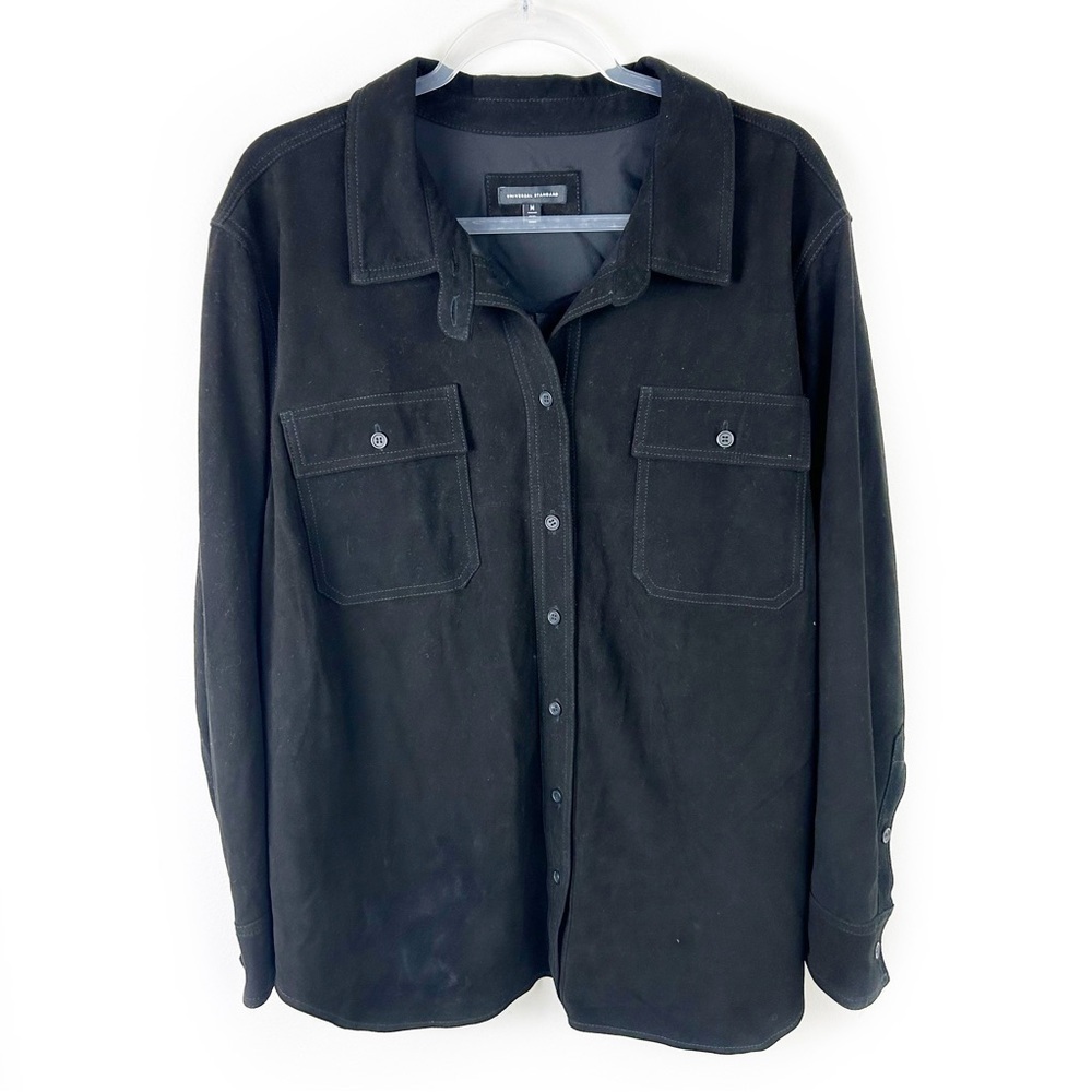 Universal Standard Suede Greenwich lamb suede black jacket size: M (18-20) - Picture 3 of 15